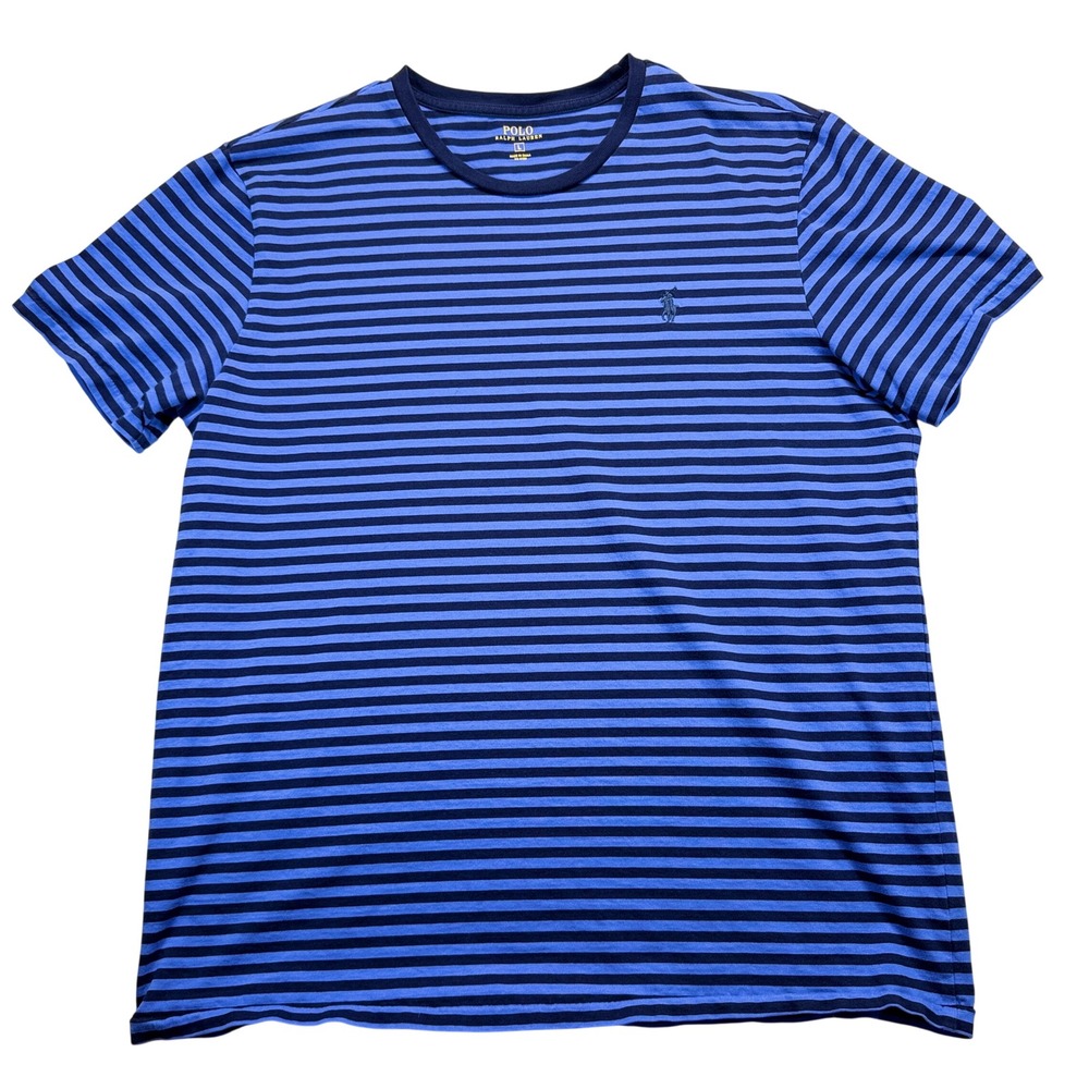 Polo Ralph Lauren Striped T-Shirt Mens Size L Blue Navy Horizontal Stripe Tee
